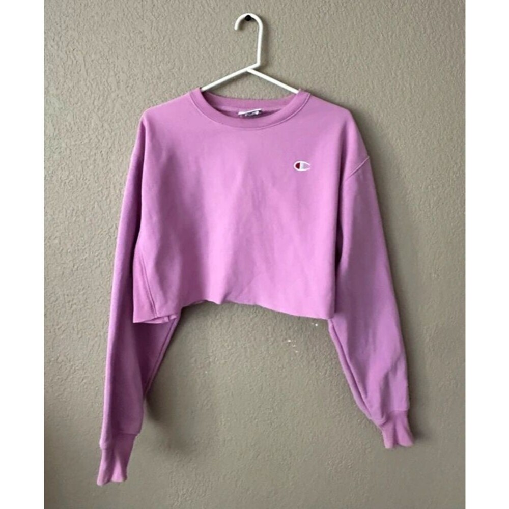 Champion Sweatshirt Cropped Women’s Pink Size M
